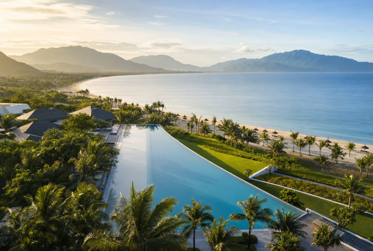 Resort area in Cam Ranh overlooking the bay